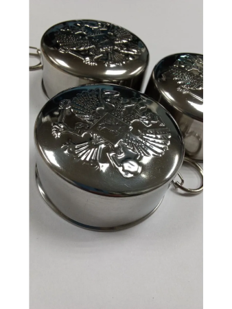 Складной стакан с карабином "Герб РФ", 150 мл - интернет магазин Полигон