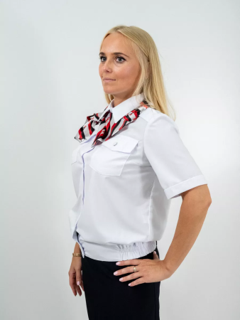 Рубашка РЖД белая женская, короткий рукав - интернет магазин Полигон