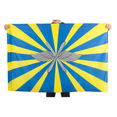 Флаг ВВС РФ, желтый, синий 90х135 см - интернет магазин Полигон