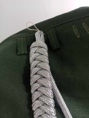 Аксельбант солдатский (уставной) "корейская нить", серебристый - интернет магазин Полигон