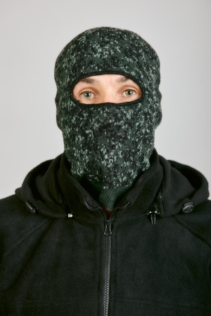 Маска Лыжник (1 отверстие), зеленый, пан, шерсть - интернет магазин Полигон