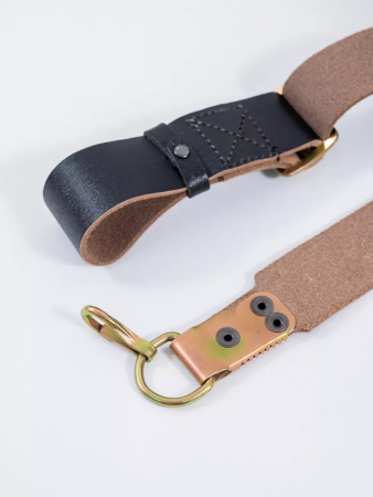 Ремень ружейный для АК, черный, кожа - интернет магазин Полигон