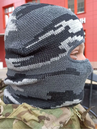 Маска п/ш ЛЫЖНИК (1 отв.), серый кмф - интернет магазин Полигон