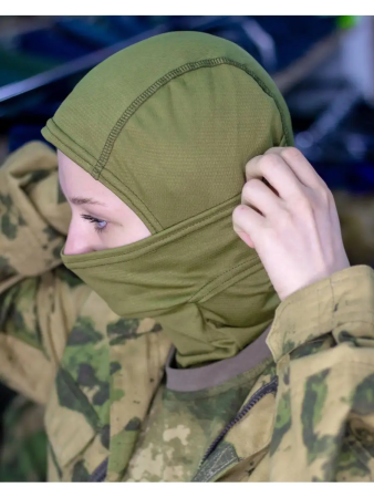 Защитная маска балаклава №1, оливковый, полиэстер - интернет магазин Полигон