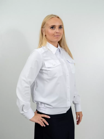 Рубашка РЖД белая (ДЛИН.РУКАВ) женская - интернет магазин Полигон
