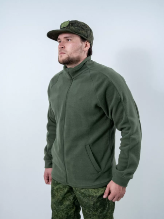 Толстовка на молнии, оливковый, флис - интернет магазин Полигон