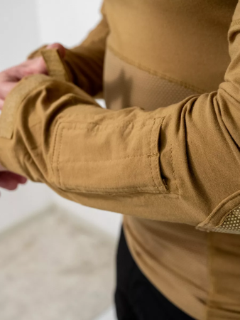 Рубашка боевая Knitted long-sleeve shirt Wolf, коричневый - интернет магазин Полигон