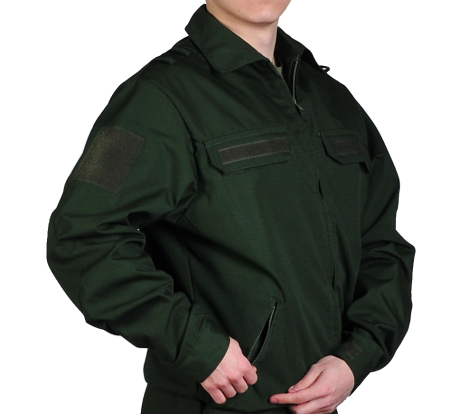 Китель Офисный зеленый, ткань рип-стоп, длинный рукав - интернет магазин Полигон