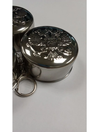 Складной стакан с карабином "Герб РФ", 150 мл - интернет магазин Полигон