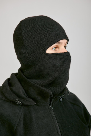 Маска Лыжник (1 отверстие), черный, пан, шерсть - интернет магазин Полигон