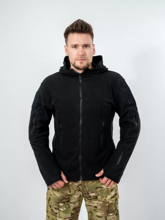Куртка Флисовая Тактическая, Цвет Черный - интернет магазин Полигон