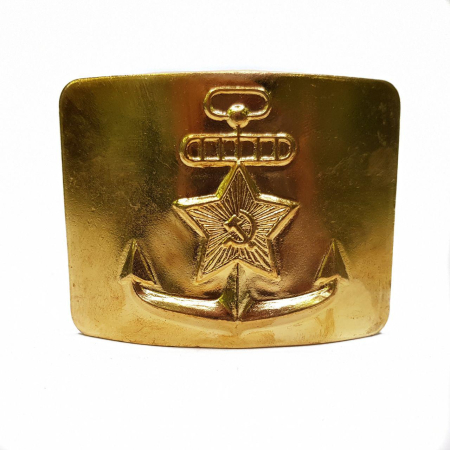 Бляха на солдатский ремень (якорь со звездой) ВМФ, золотой, латунь - интернет магазин Полигон